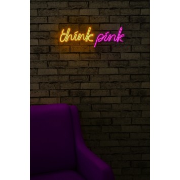 Iluminación LED decorativa de plástico Think Pink amarillo 57x19x2 cm