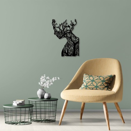 Decoración pared de metal Tree Woman- Model 318 negro 28x38 cm