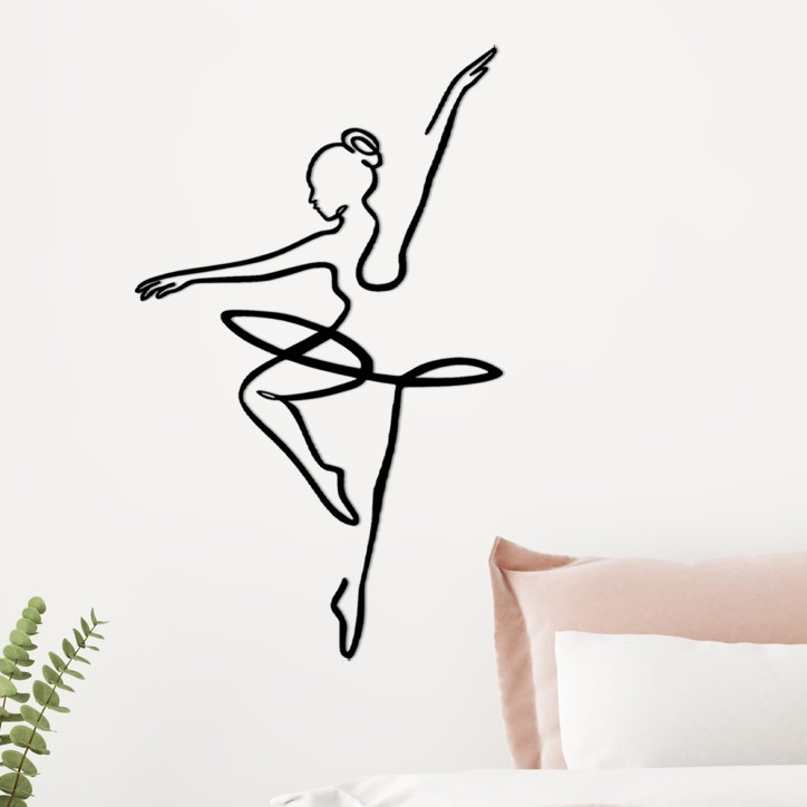 Decoración pared de metal Ballerina 1 negro 70x0.15x42 cm