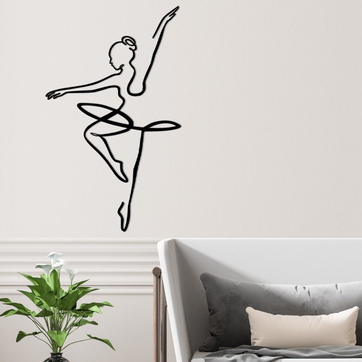 Decoración pared de metal Ballerina 1 negro 70x0.15x42 cm