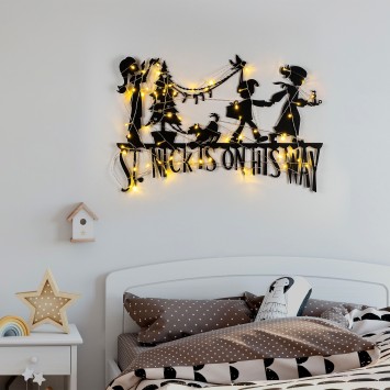 Decoración pared de metal XMASBLACK -11 negro 70x47 cm