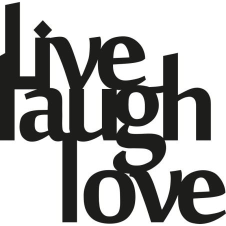 Decoración pared de metal Live Laugh Love negro 50x50 cm