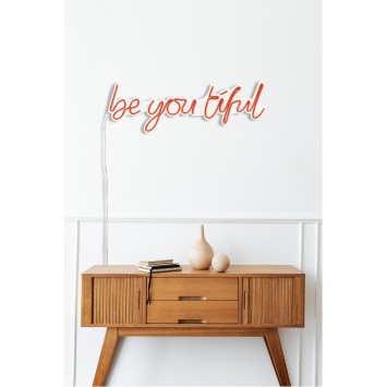 Iluminación LED decorativa de plástico Be you tiful rojo 57x19.5x2 cm