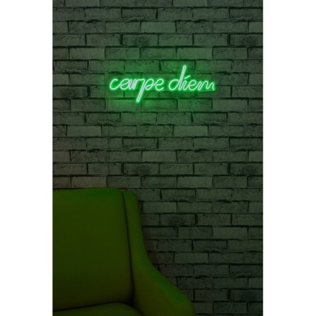 Iluminación LED decorativa de plástico Carpe Diem verde 53x20x2 cm