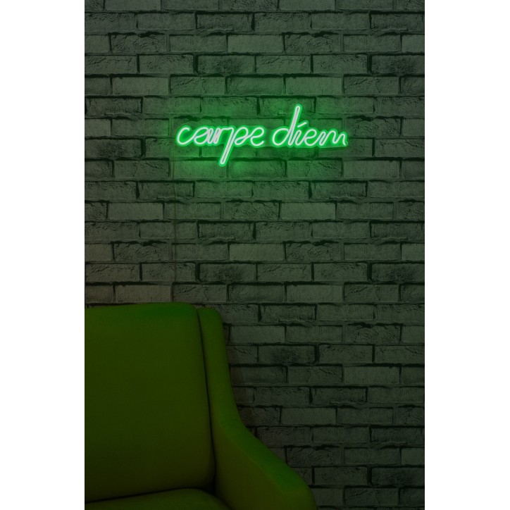 Iluminación LED decorativa de plástico Carpe Diem verde 53x20x2 cm