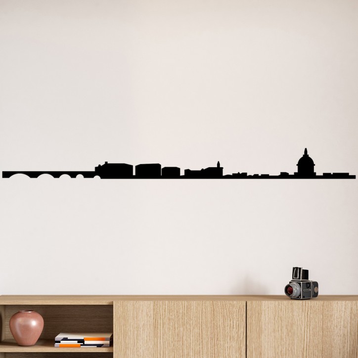 Decoración pared de metal Toulouse Skyline negro 120x10 cm