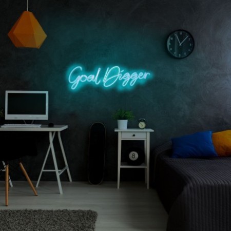 Iluminación LED decorativa de plástico Goal Digger azul 65x17x2 cm