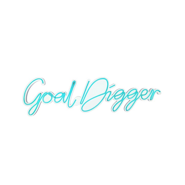 Iluminación LED decorativa de plástico Goal Digger azul 65x17x2 cm