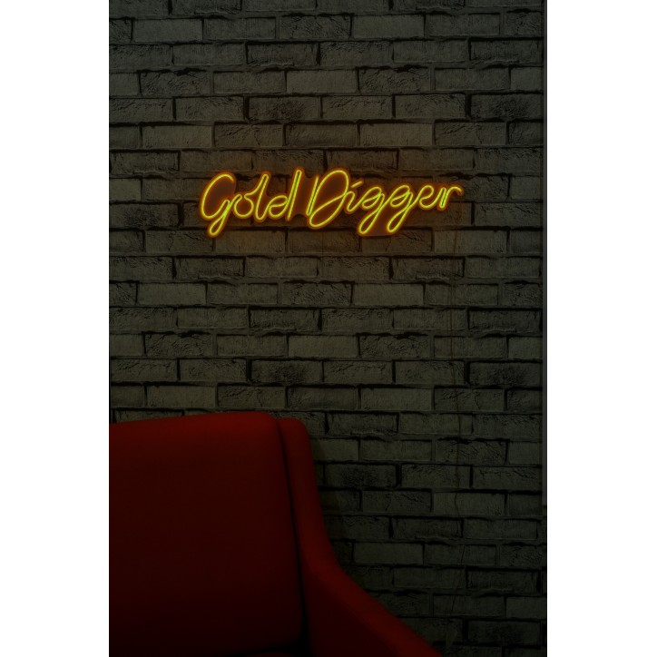 Iluminación LED decorativa de plástico Gold Digger amarillo 64x16x2 cm