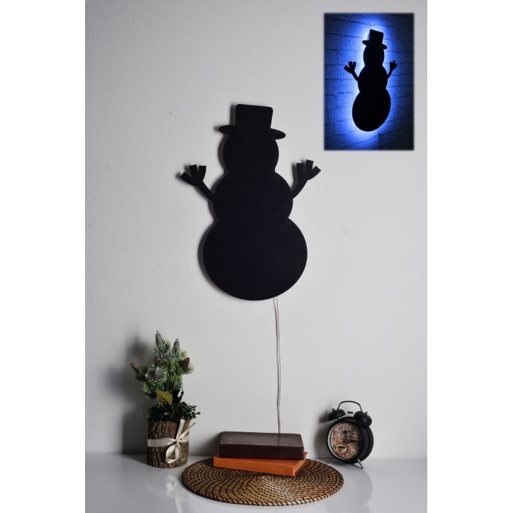 Iluminación LED decorativa Snowman 2 azul 25x35 cm