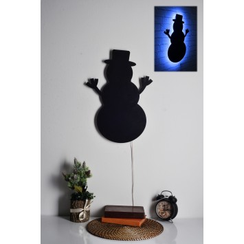 Iluminación LED decorativa Snowman 2 azul 25x35 cm