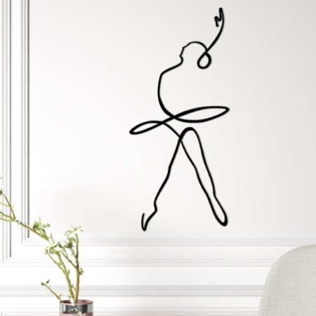 Decoración pared de metal Ballerina 2 negro 70x0.15x32 cm