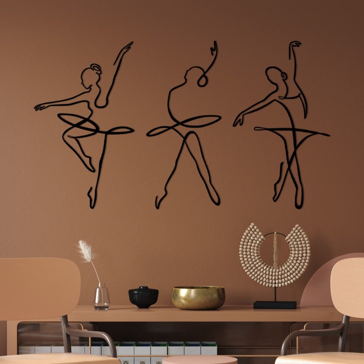 Decoración pared de metal Ballerina 2 negro 70x0.15x32 cm