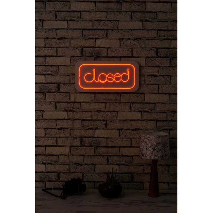 Iluminación LED decorativa de plástico Closed rojo 45x22x2 cm