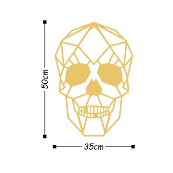 Decoración pared de metal Skull Metal Decor oro 50x35 cm