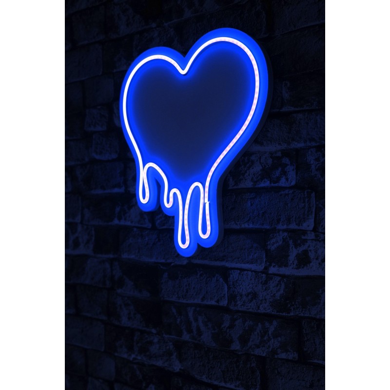 Iluminación LED decorativa de plástico Melting Heart azul