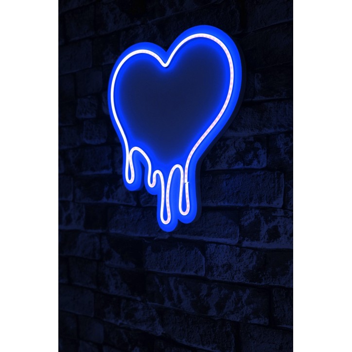 Iluminación LED decorativa de plástico Melting Heart azul