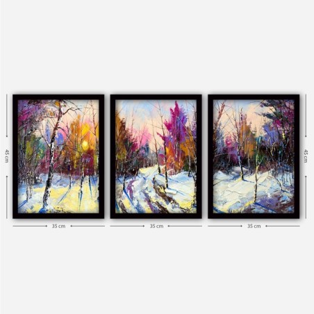 Cuadro decorativo enmarcado 3SC180 multicolor 35x45 cm (3 piezas)