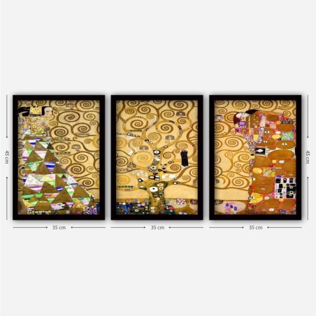 Cuadro decorativo enmarcado 3SC192 multicolor 35x45 cm (3 piezas)
