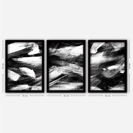 Cuadro decorativo enmarcado 3SC198 multicolor 35x45 cm (3 piezas)