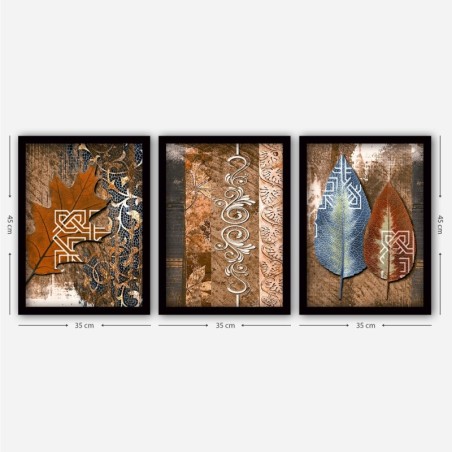 Cuadro decorativo enmarcado 3SC29 multicolor 35x45 cm (3 piezas)