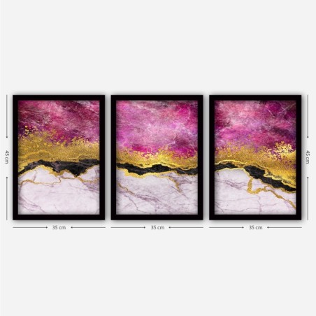 Cuadro decorativo enmarcado 3SC42 multicolor 35x45 cm (3 piezas)