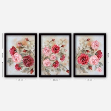 Cuadro decorativo enmarcado 3SC51 multicolor 35x45 cm (3 piezas)