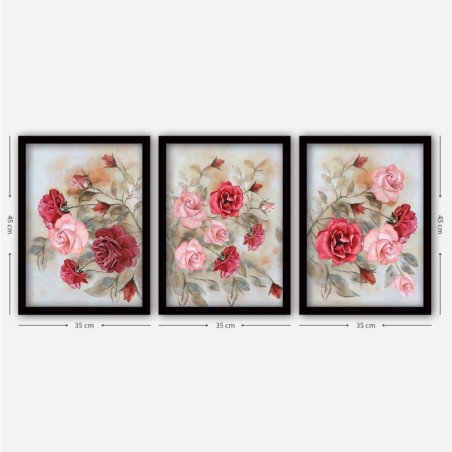 Cuadro decorativo enmarcado 3SC51 multicolor 35x45 cm (3 piezas)