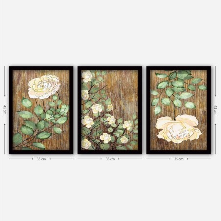 Cuadro decorativo enmarcado 3SC64 multicolor 35x45 cm (3 piezas)