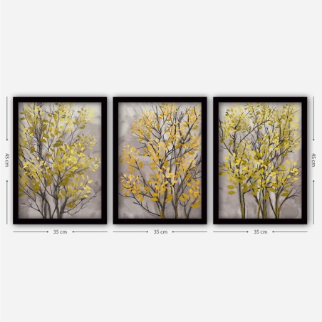 Cuadro decorativo enmarcado 3SC70 multicolor 35x45 cm (3 piezas)