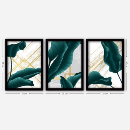 Cuadro decorativo enmarcado 3SC74 multicolor 35x45 cm (3 piezas)