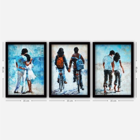 Cuadro decorativo enmarcado 3SC80 multicolor 35x45 cm (3 piezas)