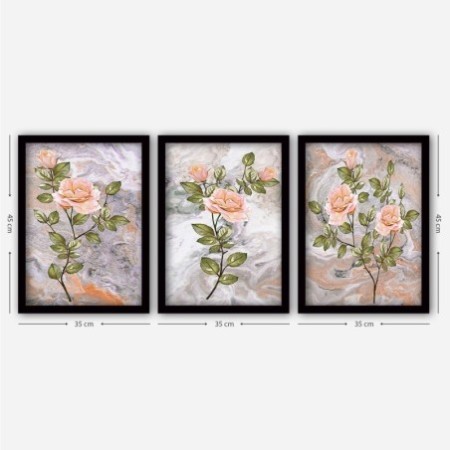 Cuadro decorativo enmarcado 3SC90 multicolor 35x45 cm (3 piezas)