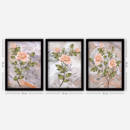 Cuadro decorativo enmarcado 3SC90 multicolor 35x45 cm (3 piezas)
