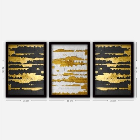 Cuadro decorativo enmarcado 3SC97 multicolor 35x45 cm (3 piezas)