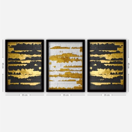 Cuadro decorativo enmarcado 3SC97 multicolor 35x45 cm (3 piezas)