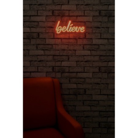 Iluminación LED decorativa de plástico Believe rojo 33x16x2 cm