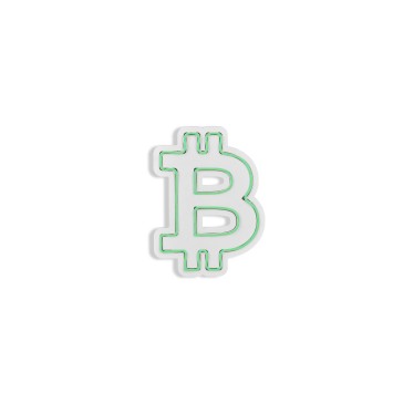 Iluminación LED decorativa de plástico Bitcoin verde 16x35x2 cm