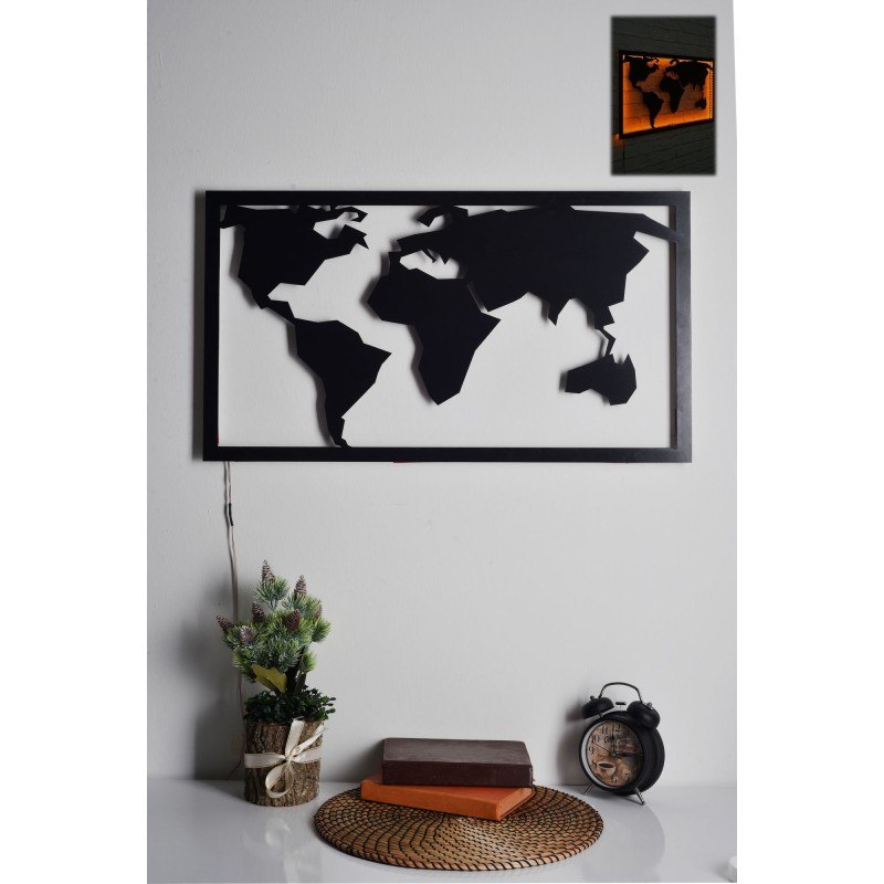 Iluminación LED decorativa World Map 2 amarillo 71x40 cm