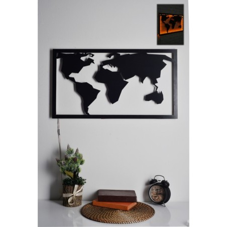 Iluminación LED decorativa World Map 2 amarillo 71x40 cm