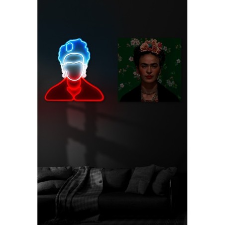 Iluminación LED decorativa de plástico Frida Kahlo azul rojo blanco