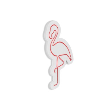 Iluminación LED decorativa de plástico Flamingo rojo 42x23x2 cm