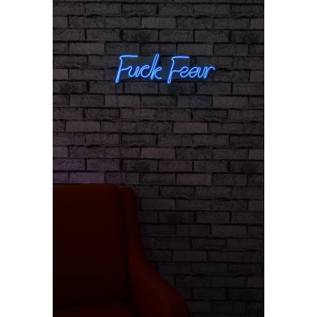 Iluminación LED decorativa de plástico Fuck Fear azul 49x15.5x2 cm