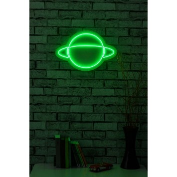 Iluminación LED decorativa de plástico Saturn verde 46x30x2 cm