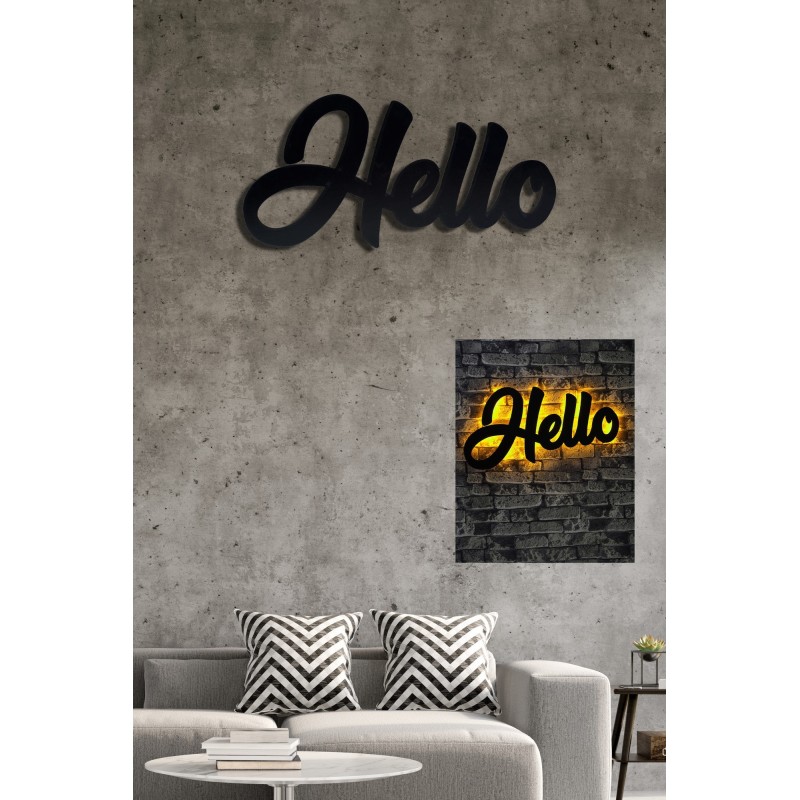 Iluminación LED decorativa Hello amarillo 40x69 cm