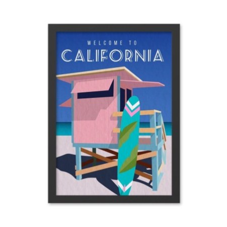 Pintura decorativa enmarcada MDF California 2 (40 x 55) multicolor 40x55 cm