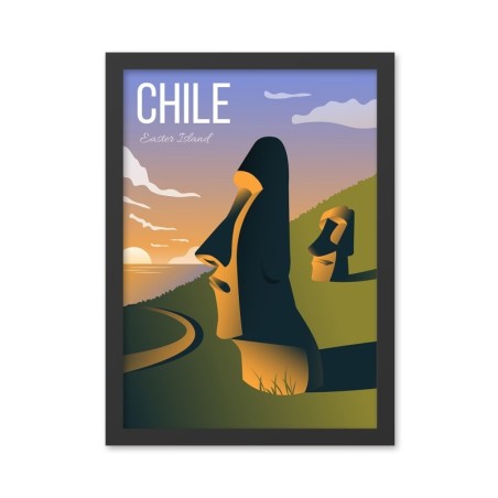 Pintura decorativa enmarcada MDF Chile (40 x 55) multicolor 40x55 cm