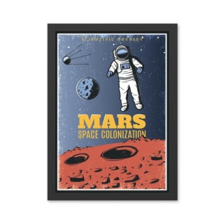 Pintura decorativa enmarcada MDF Mars (40 x 55) multicolor 40x55 cm
