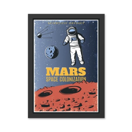 Pintura decorativa enmarcada MDF Mars (40 x 55) multicolor 40x55 cm