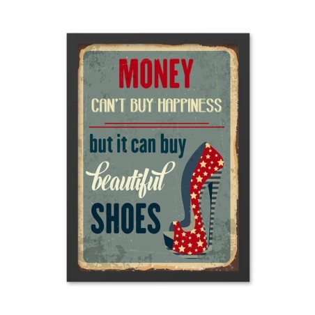 Pintura decorativa enmarcada MDF Money (40 x 55) multicolor 40x55 cm